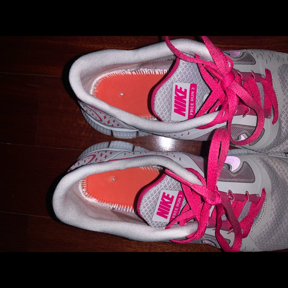 Nike Free Run 3 Gray & Pink Sneakers - Picture 3 of 8